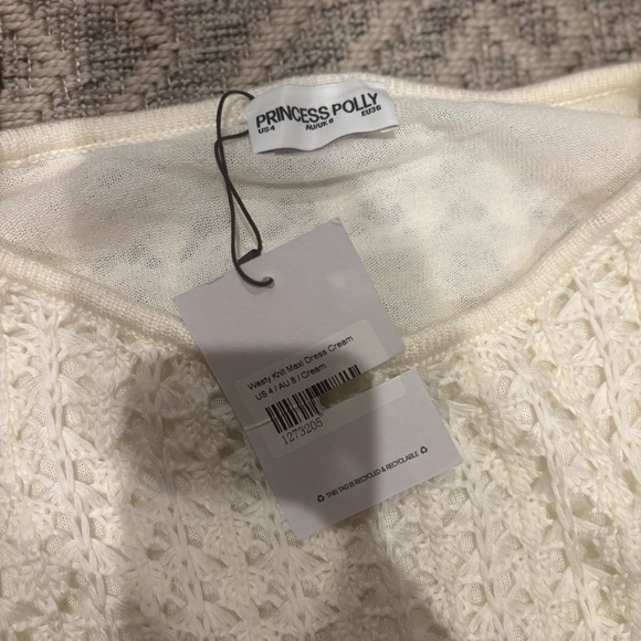 Princess Polly Wesley Knit Maxi Dress in cream crochet. NWT- size 4 - Picture 4 of 4